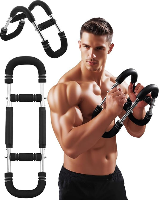 Twister Arm Exerciser, Adjustable Spring Workout Bar, Forearm Triceps Chest Inner Thigh Muscle Enhanced Exercise Strengthener, Upper Body Strength Builder Trainer, Home Fitness Equipment