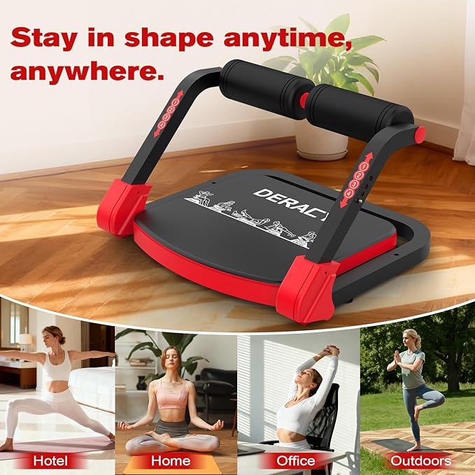 DERACY Sit Up Exercise Equipment, Adjustable Ab Machine, Multi-Functional Sit Up Machine, Ab Workout Equipment, Ab Trainer Machine for Women Men