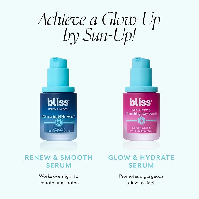 Bliss Glow & Hydrate Serum - Niacinamide + Hyaluronic Acid Serum - 1 Fl Oz - Improves Dullness, Hydrates, Replenishes & Defends Skin - Lightweight Hydration - Clean - Vegan & Cruelty Free