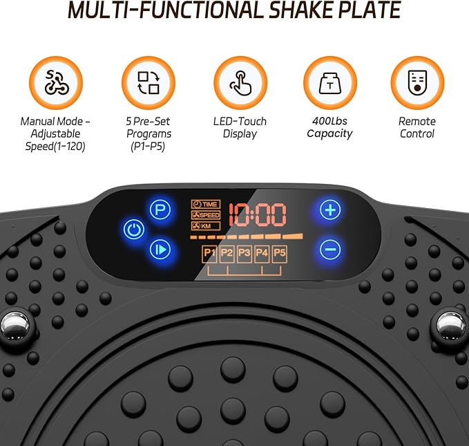 Vibration Plate Exercise Machine: TISSCARE Weight Loss and Lymphatic Drainage Vibrating Plates, Whole Body Workout Sculpting Platform for Home Fitness Fat Burner for Women Men