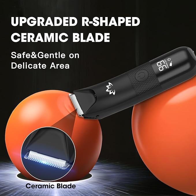 Manscape Ball Trimmer for Men,Body& Pubic Hair Trimmer and Groin Hair Shaver, Bikini Trimmer Women,Smooth Shaving, Lightweight with Travel Lock, IPX7 Waterproof Wet/Dry Shaving, LED Display