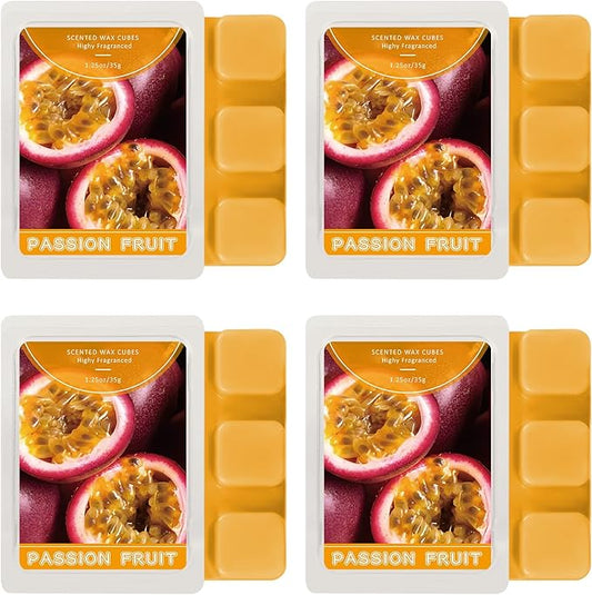 SCENTORINI Wax Melts, Passion Fruit Fragrance Wax Cubes, Soy Wax Melts, Long-Lasting Scented Wax Melts for Warmer, 4 Pack