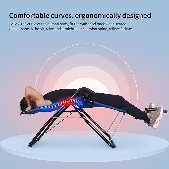 Leikefitness Ab Exercise Chair Core Strengthening Lightweight Foldable Sport Abdominal Exerciser Strength Training Inversion Equipment AB3900(Blue)
