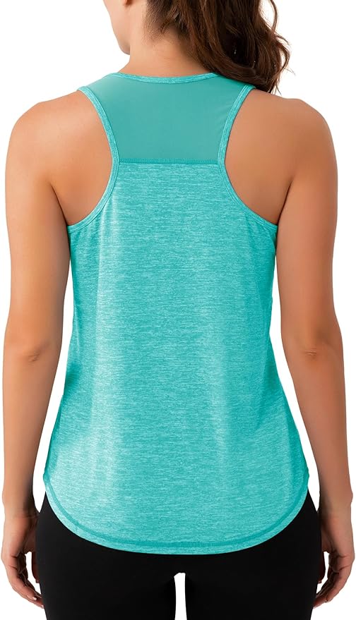 Aeuui Womens Workout Tops Sleeveless Racerback Tank Tops Mesh Yoga Athletic Running Shirts Gym Clothes for Women