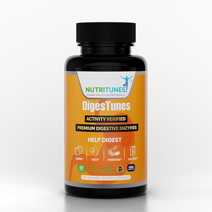 All-in-One Multi Enzyme Digestive Enzymes Supplement – Easily Breaks Down Carbs, Fats, Proteins & Dairy – Supports Healthy Digestion, Bloating Relief & Gut Comfort – Vegan, 60-Day Supply