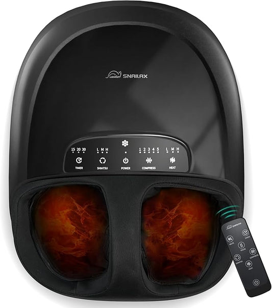 Snailax Shiatsu Foot Massager Plantar Fasciitis Neuropathy,Large Size Up 15 Feet Massage Machine with Heat,Kneading,Rolling,Scratch,Remote Control,Feet Warmer/Heater,Gifts for Men