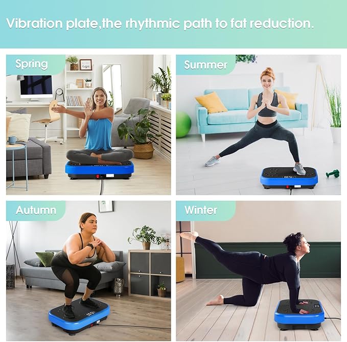 SoftGym Vibration Plate Exercise Machine for Lymphatic Drainage,Power Vibrate Stand Shake Board 450 Lbs Capacity Whole Body Workout Waver with Fitness Resistance Bands Weight Loss Gifts for Women Men