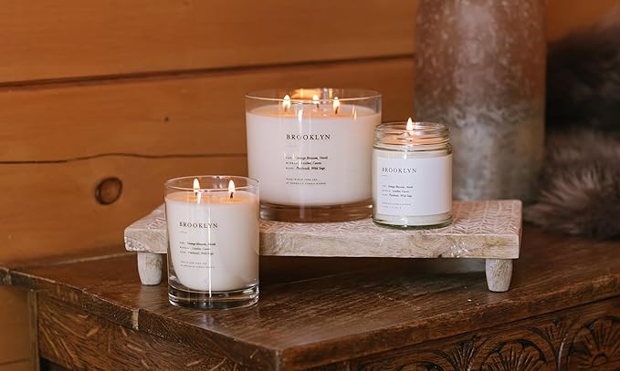 Brooklyn Candle Studio Brooklyn Jar Candle - Luxury Scented Candle, Vegan Soy Wax, Hand Poured in The USA, 50 Hour Slow Burn Time - 7.5oz