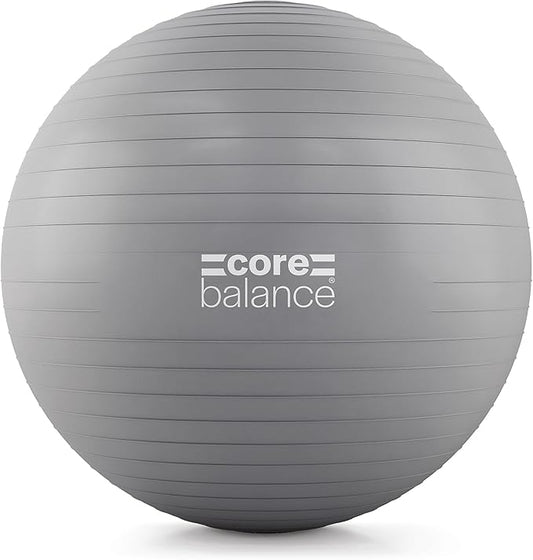Core Balance Exercise Ball for Workouts, Anti-Burst and Slip Resistant, Swiss Yoga Ball for Pregnancy, Stability, Fitness and Physical Therapy, 4 Sizes, with Pump