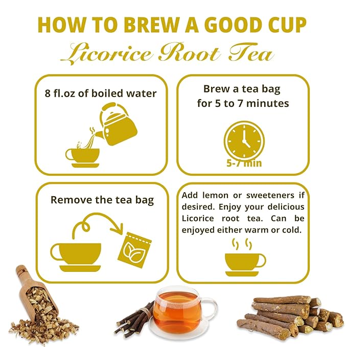 VIDA FARM Premium 125 Licorice Root Tea Bags, Made with 100% Natural Licorice Root, Natural Sweet, No Sugar, No Caffeine, Non-GMO