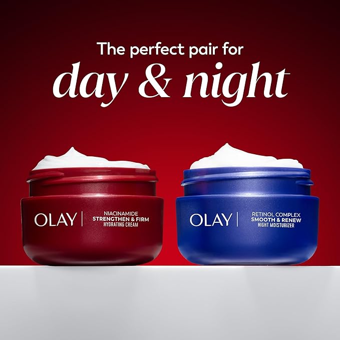 Olay Niacinamide Face Moisturizer, Strong & Firm Cream for Women, Anti-Aging, Anti-Wrinkle, Firming Skin Care, Evens, Hydrates to Repair Barrier, Recyclable Sustainable Eco Jar, Non-Greasy, 2 oz
