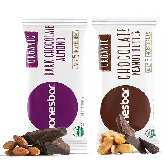 JONESBAR (Chocolate Lovers, 12 Count (Pack of 1)), USDA Organic Fruit & Nut Bar, Non-GMO, Kosher, Vegan, Gluten Free, Simple Snack Bar