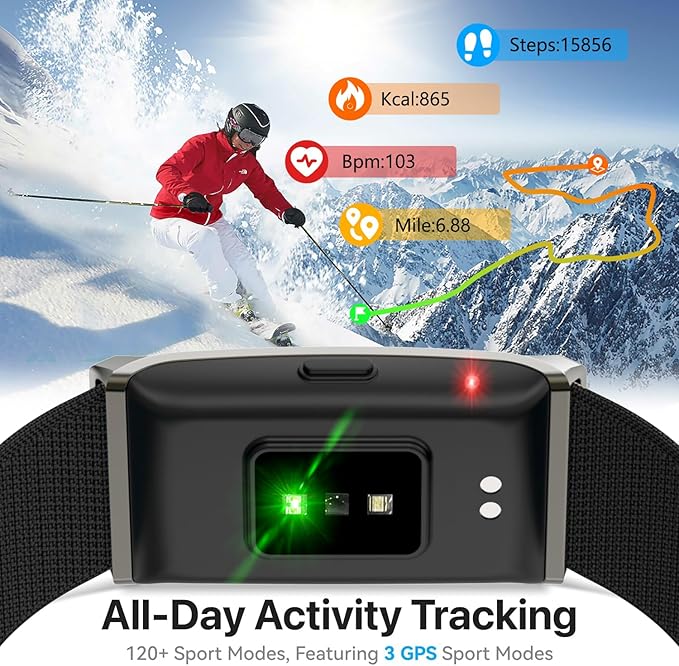 Smart Health Wristband for Women & Men - Activity Fitness Trackers Wearable Blood Pressure Monitor with Heart Rate and Sleep, Step Counter & Calories Tracker, IP68 Waterproof 173 Sport Modes Black