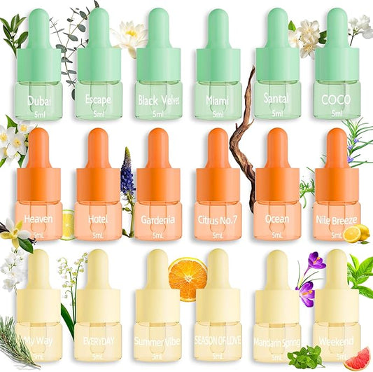 Essential Oil Set for Diffuser Hotel Fragrance Gift Set | Aromatherapy Diffuser Oil | Inspired by of The Ritz Carlton, Marriott, Fairmont and Baccaratt Signature Scents, Total 18 Bottles for Home