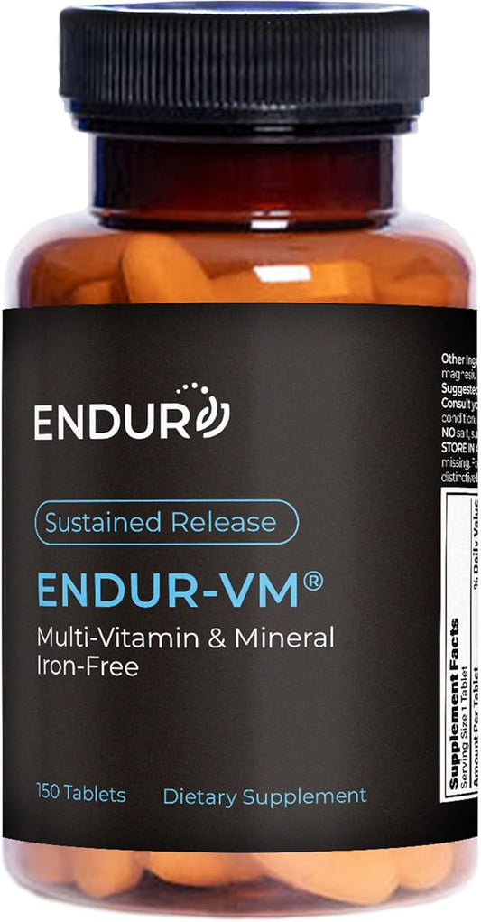 Endur-VM Multivitamin & Mineral (Without Iron), Daily Multivitamin with Vitamin A, C, D, E, B12 & Zinc for Immune Support, Gluten Free, 150 Tablets