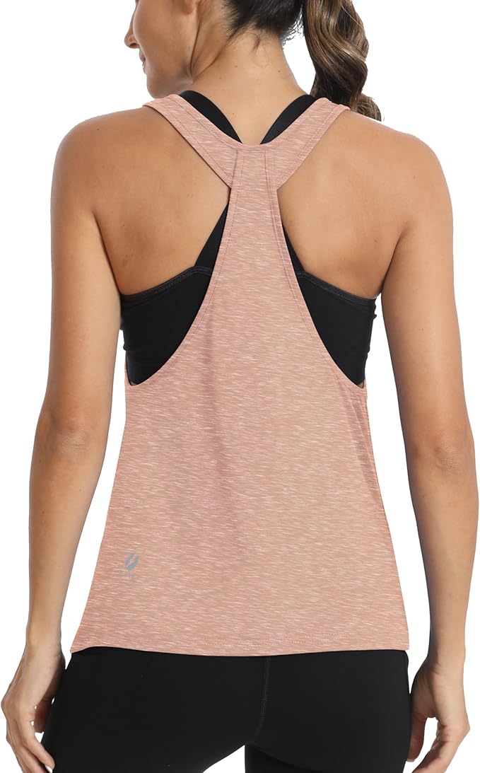 ICTIVE Workout Tops for Women Sleeveless Open Back Muscle Racerback Exercise Tank Shirts