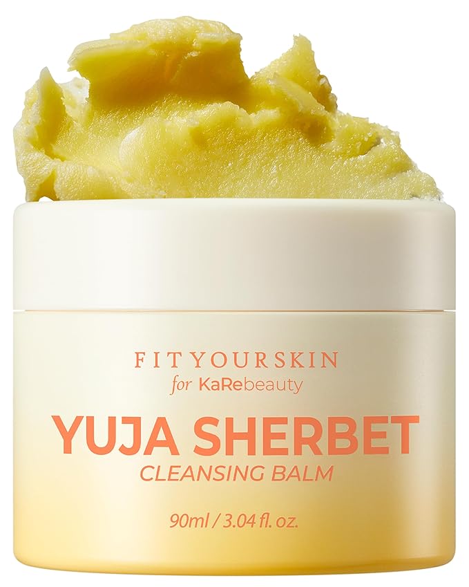 Yuja Sherbet Cleansing Balm - Korean Makeup Remover with Citron Extract Vitamin C Oil Cleanser Moisturizing Sebum Control Gentle Pore Care - Fresh Yuzu Scent, 3.04 fl.oz