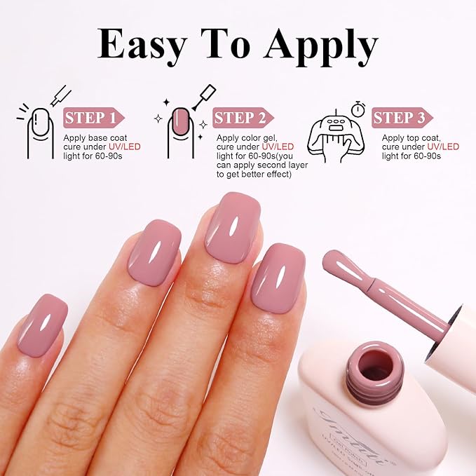Imtiti 10ML Nude Pink Gel Polish Soak Off LED UV Nail Gel DIY at Home Salon Art Gift for Women Girls 1PCS