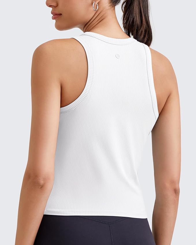G4Free Workout Tank Tops for Women Slim Fitted Racerback Ribbed Athletic Gym Yoga Tanks Summer Casual