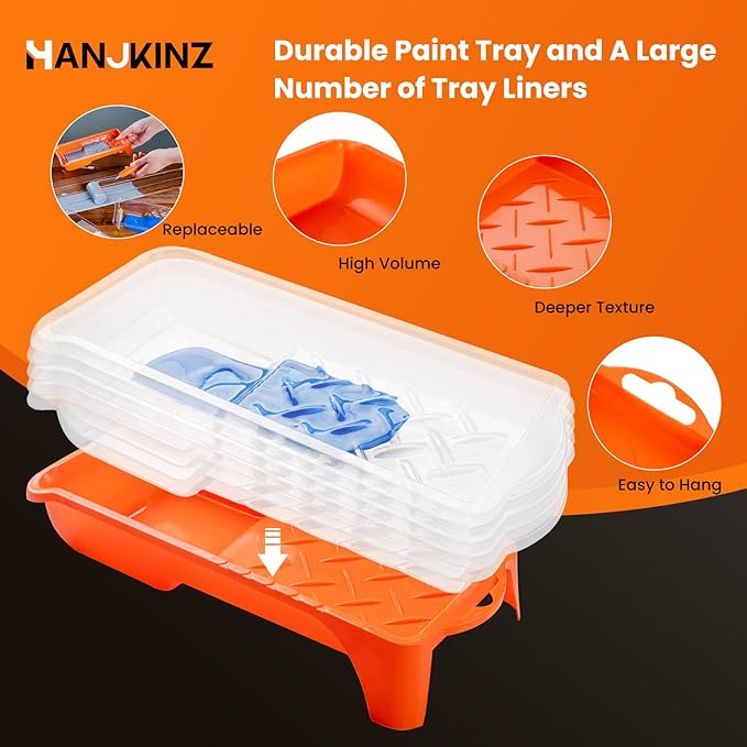 Foam Paint Roller, 18 Pcs 2 Inch Small Paint Roller Kit with 10 Pack High-Density Foam Paint Roller, Paint Tray and Liner, Mini Paint Roller for Painting Wall, Door, Cabinet, Furniture