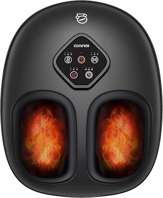 COMFIER 2025 Shiatsu Foot Massager with Heat,Compression,Kneading &Rolling,Foot Massager for Neuropathy,Plantar Fasciitis,Upgraded for Larger Feet Machine(Size 15),Home or Office, Gift for Women/Men