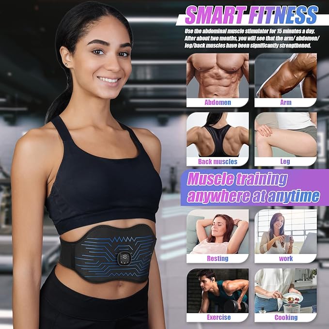 FDA Cleared - Abs Stimulator Muscle Toner, EMS Muscle Stimulator, Fitness Belt Ab Workout Equipment