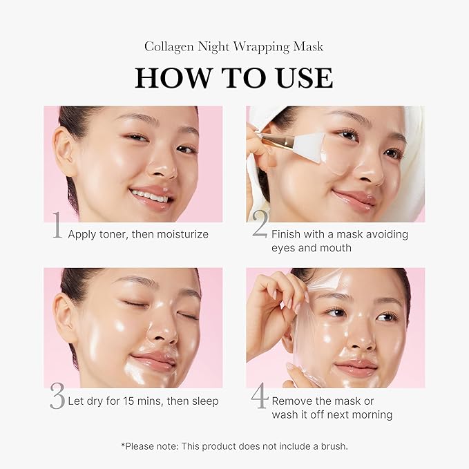 medicube Korean Viral Duo for Glass Glow Skin: Zero Pore Pads 2.0 and Collagen Overnight Wrapping Peel Off Facial Mask Pack and Jelly Brush