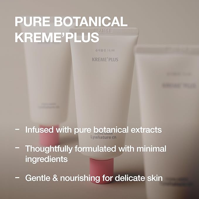 KREME' PLUS – Organic Korean Daily Night Face Cream with Vitamin C for Sensitive Skin, Hydrating & Nourishing, Fine Line Care, Radiant & Even Skin Tone, Non-Toxic Skincare (2.82 fl oz / 80g)