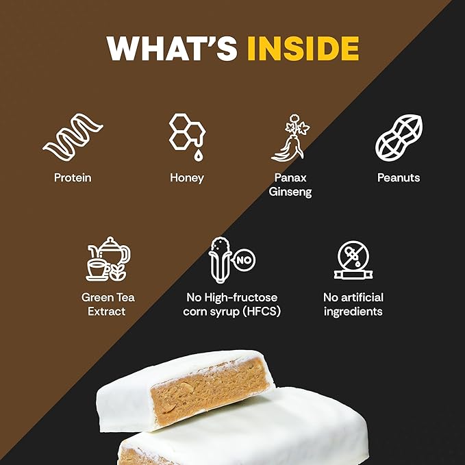 10th Tee PLUS+ Peanut Honey Bars made with Natural Ingredients | Golf Energy Bar, Easily Digestible Bar Healthy office Snacks | Best breakfast bars 12-45 grams bars