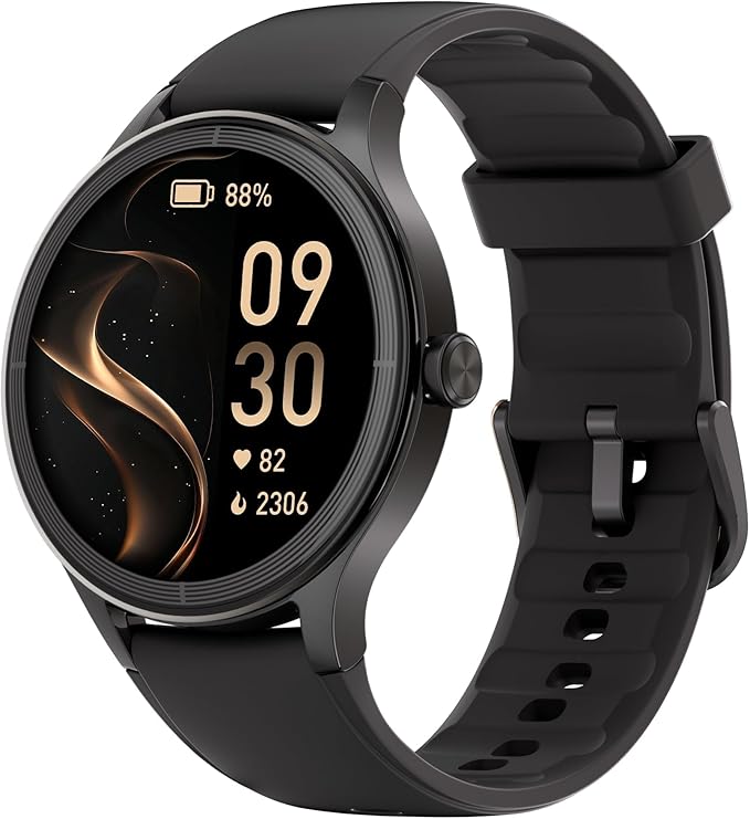 TOOBUR Smart Watch for Women, Smartwatch Compatible Android and iOS Phone, Answer/Make Calls, Fitness Tracker/Step Counter/Running Watch, Sleep/Heart Rate Monitor, 100 Sports, IP68 Waterproof, Black