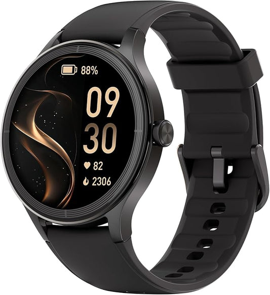 TOOBUR Smart Watch for Women, Smartwatch Compatible Android and iOS Phone, Answer/Make Calls, Fitness Tracker/Step Counter/Running Watch, Sleep/Heart Rate Monitor, 100 Sports, IP68 Waterproof, Black