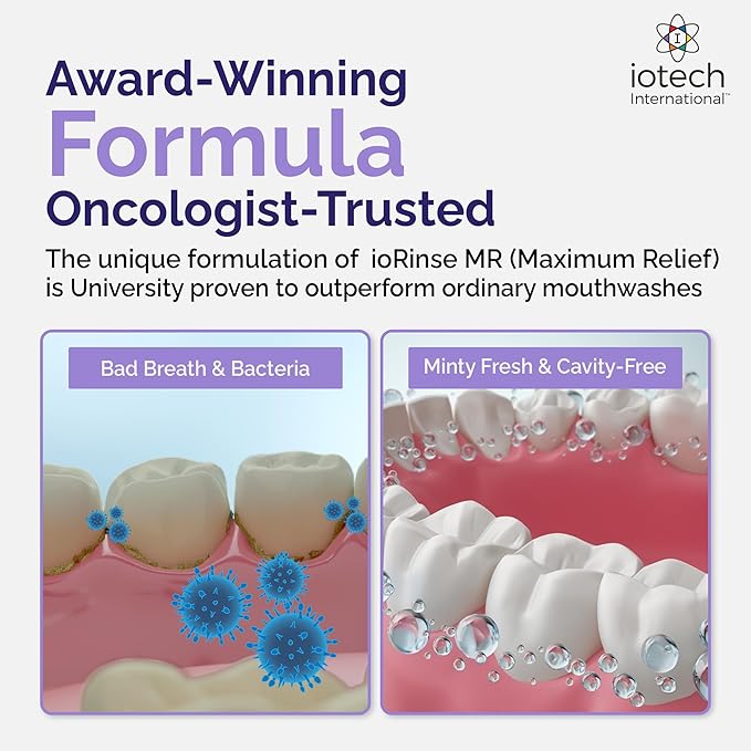 ioRinse MR: The Most Dentist & Oncologist-Recommended Oral Ulcer Rinse of its Kind. Maximum Relief of Oral Mucositis, Mouth Sores, Dry Mouth, Canker Sores, Mouth Irritation & Cancer patients, Mint 1 L