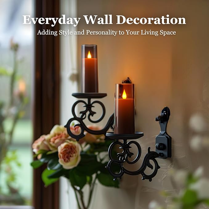 Amagic Grey Flameless Candles with Remote, Flickering Battery Operated Candles with Timer, Acrylic LED Fake Candle for Halloween Home Decor, 3D Wick, D2.2 xH5 5" 6" 7" 8", Set of 5