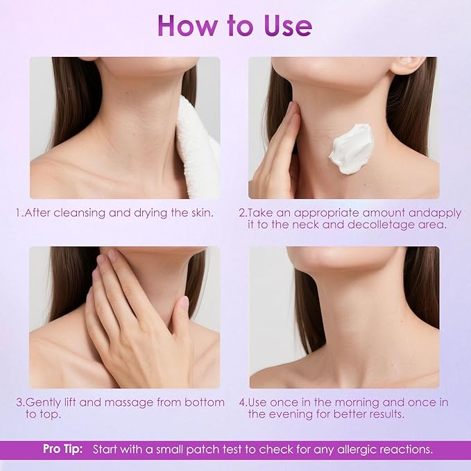 Retinol, Collagen & Hyaluronic Acid Neck Firming Cream – Anti-Aging Neck Cream for Firming & Tightening, Helps Improve the Look of Sagging Skin on Neck & Face, 1.76 Fl Oz