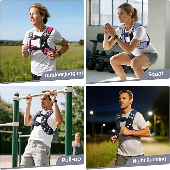 Sportneer Weighted Vest Woman: 8lb/12lb/15lb/20lb/25lb Weight Vest with Detachable Phone Bag, Adjustable Women Weighted Vest Rucking Vest for Walking Strength Training Muscle Building Weight Loss