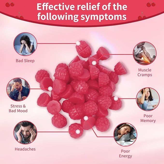 Natures Aid Magnesium Glycinate Gummies 1000mg - Sugar Free Magnesium Potassium Supplement with Vitamin D, B6, CoQ10 for Calm Mood & Sleep Support - 120 Cherry Gummies -2 Pack