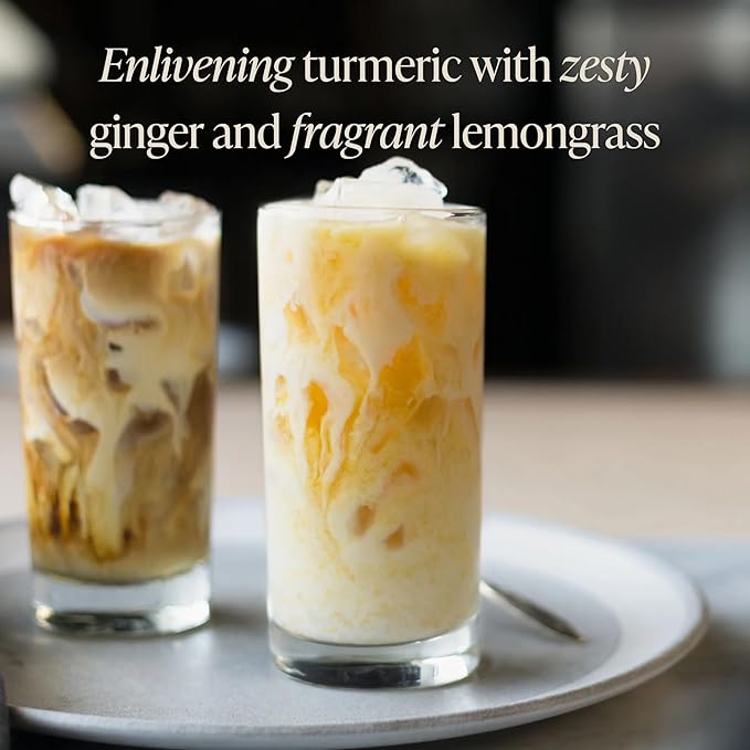 Rishi Tea Turmeric Ginger Chai Latte - Organic Herbal Tea Concentrate with Ayurvedic Ginger, Easy-to-Serve Hot or Iced Caffeine Free Chai Mix - 32 oz Carton, 8 Servings (Pack of 3)