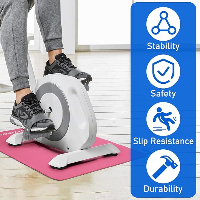 TOBWOLF Non-Slip Workout Mat for Ellipse Leg Exerciser, Ellipse Machine Mat, Exercise Mat for Under Desk Ellipticals, Suitable for Electric Seated Foot Pedal Exerciser, Stability & Floor Protection