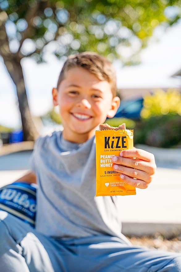 KiZE Energy Bars - Peanut Butter Honey - Gluten Free, Dairy Free, Non-GMO, and High Protein Meal Replacement Energy Bars, Clean and Simple Food Ingredients - 7g High Protein Snacks, (10 Count)
