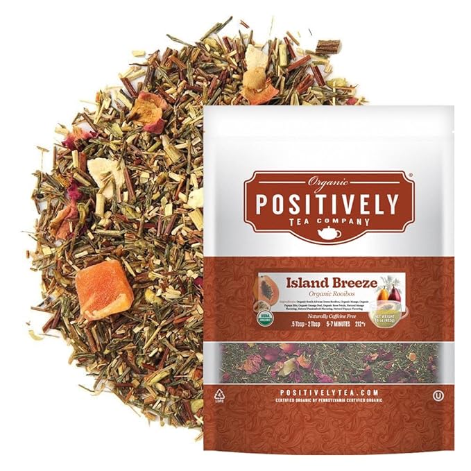 Organic Positively Tea Company, Island Breeze Rooibos Tea, Loose Leaf, 16 Ounce
