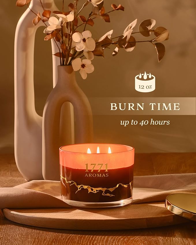 Coffee Scented Candles - 100% Natural Soy Wax - Large 3 Wick Jar Candle - Up to 50 Hours Burning Time - Candles for Home - Gift-Ready Candle for Men & Women - Aromatherapy Candles