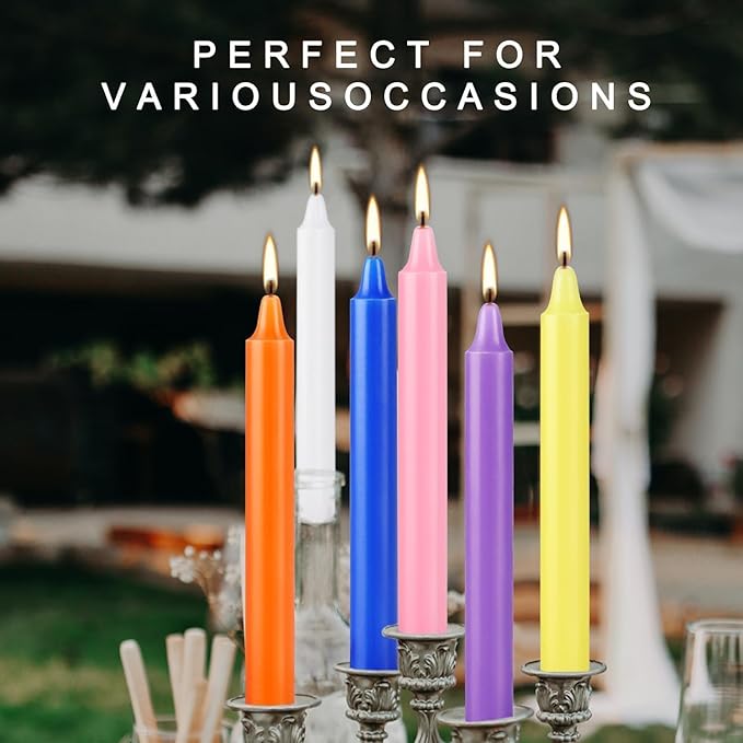 40 Pack Assorted Color Spell Chime Candles, 4 Inch Mini Taper Candles for Home Decor Kitchen Decor Wedding Decoration-10 Colours,Great for Casting Chimes, Rituals
