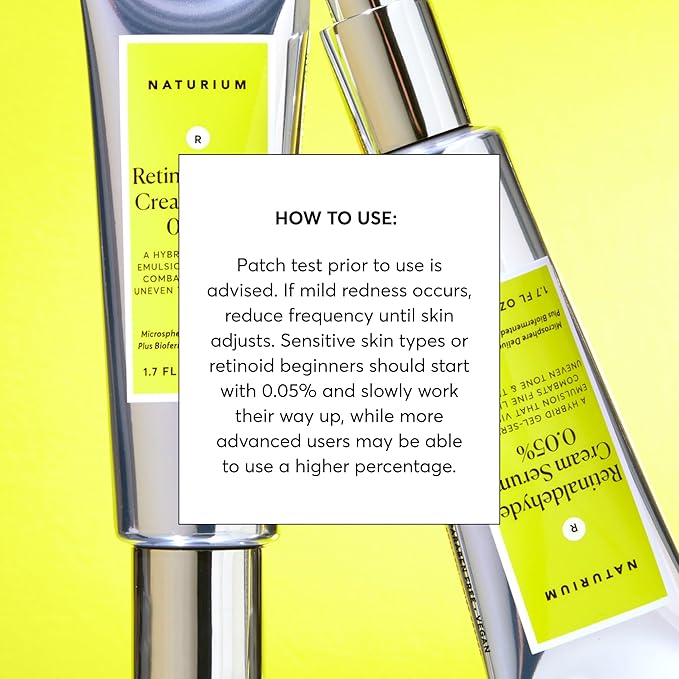 Naturium Retinaldehyde Cream Serum 0.10%, Advanced Anti-Aging & Smoothing Potent Face & Skin Care, 1.7 oz