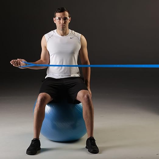 THERABAND Standard Exercise Ball, 30" Blue Stability Trainer for 6'2"–6'8" Users, Yoga & Pilates Ball, Balance & Core Trainer, For Athletes Fitness at Gym & Home