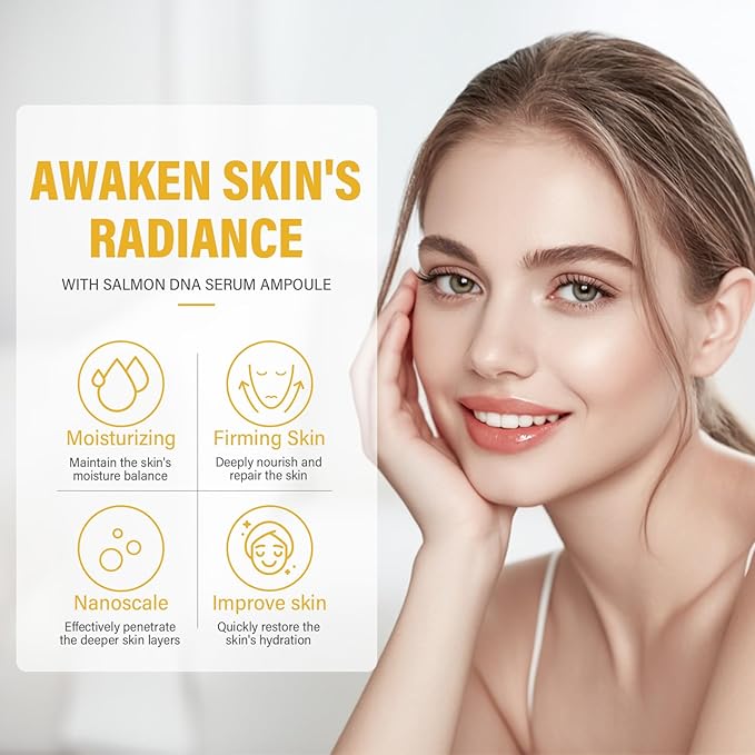 Salmon DNA Ampoule, 35ml Microneedling Serum, Hydrates & Moisturizes Skin, Anti-Wrinkle & Enhance Barrier Function for Face and Body