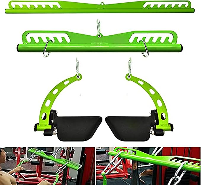 KORIKAHM Adjustable Lat Pull down Bar, Cable Machine Attachments for Gym, Home Gym Fitness T-bar Row Pulldown Attachments, Lat Pull Down Machine Wide Grip Neutral Grip Handle