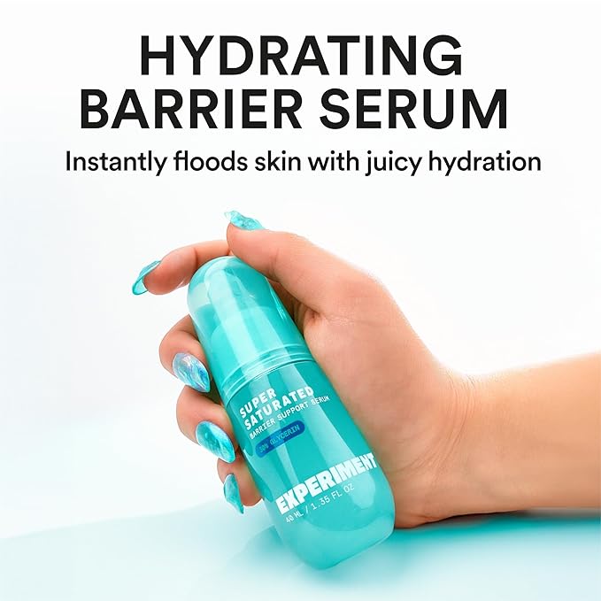 Experiment Super Saturated Ultra Hydrating Barrier Serum – 30% Glycerin, Polyglutamic Acid + Prickly Pear for Intensive Moisture, Plump + Dewy Skin, 1.35 FL OZ – Vegan for All Skin Types