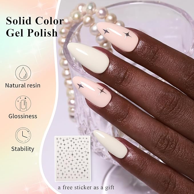 10ml Hema Free Gel Nail Polish Set, 6 Colors Gel Polish Kit Light Beige Nude Pink Neutral Rose Manicure Gift for DIY and Salon for Women