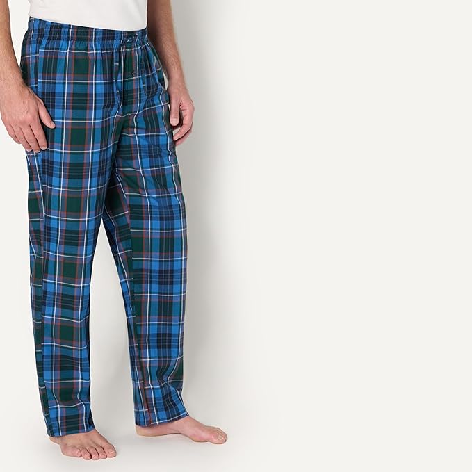 Amazon Essentials Mens Straight-Fit Woven Pajama Pant with Pockets