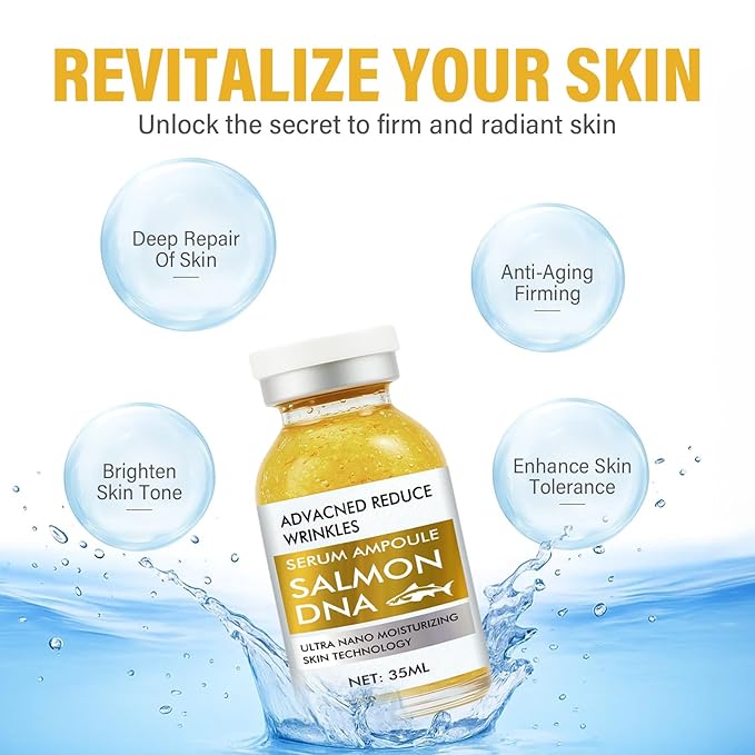 Salmon DNA Ampoule, 35ml Microneedling Serum, Hydrates & Moisturizes Skin, Anti-Wrinkle & Enhance Barrier Function for Face and Body